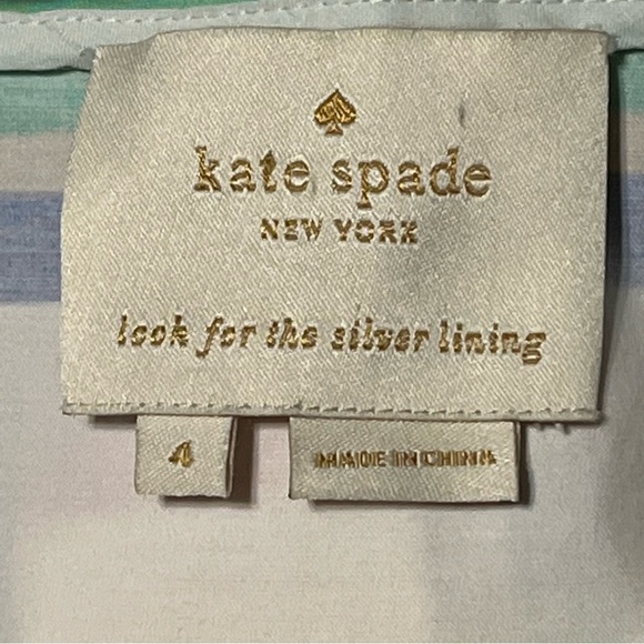 Kate Spade Multi Cape Stripe Shirtdress, Pastel Cotton Dress, Size 4 - Picture 13 of 16